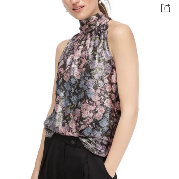 J. Crew Tops - NWT Tie Neck Shimmering Floral Jacquard.